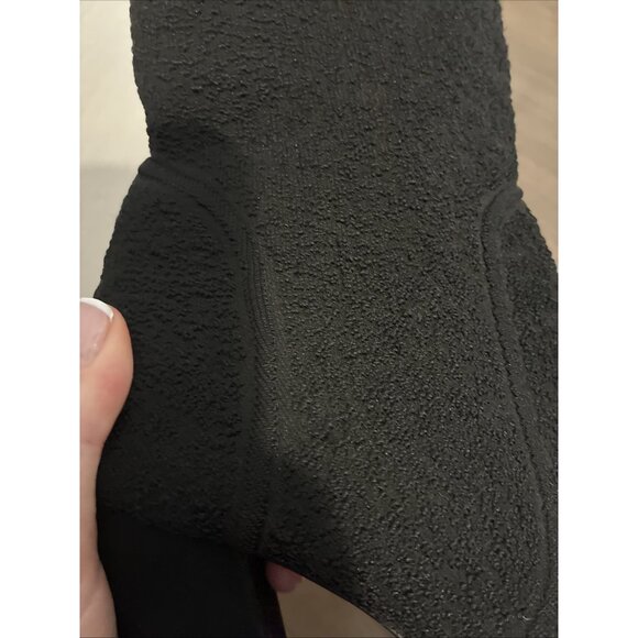 Topshop Women’s Solid Black Textured Pointed Toe Block Heel Sock Booties Boots 8 - Picture 5 of 7